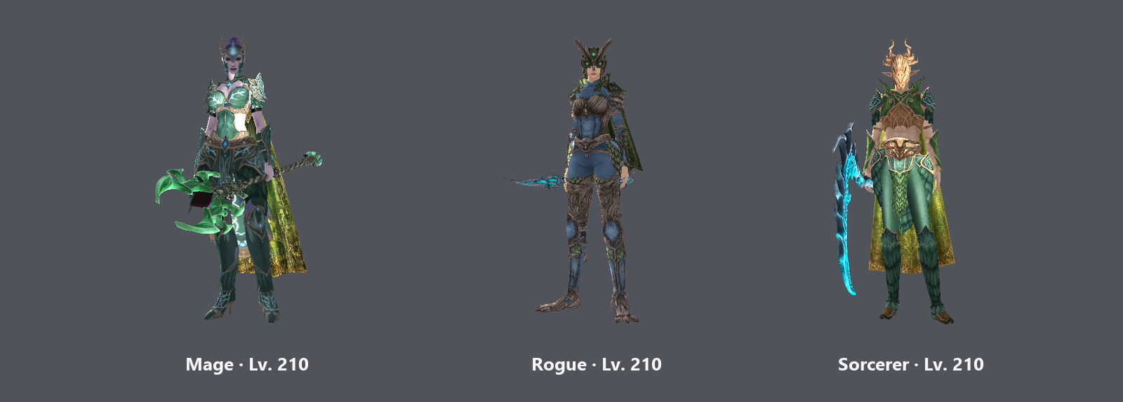 Eternal Woods: Mage, Rogue and Sorcerer.